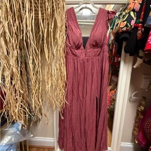 Azazie Mauve Sleeveless Backless Bridesmaids Dress